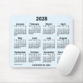 2028 Alice Blue Calendar by Janz Mouse Pad Mousepad (Mit Mouse)