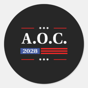 2028 Aoc Alexandria Ocasio-cortez Präsident Runder Aufkleber