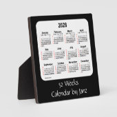2028 Black 52 Weeks Calendar von Janz Fotoplatte (Vorderseite)