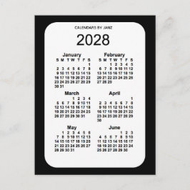 2028 Black 6 Month Mini Kalender von Janz Postkarte