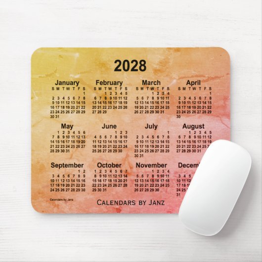 2028 Foiled Gray Calendar by Janz Mouse Pad Mousepad (Mit Mouse)