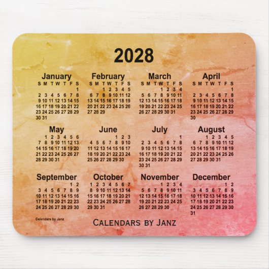 2028 Foiled Gray Calendar by Janz Mouse Pad Mousepad (Vorne)