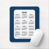 2028 Holiday Police Box Blue Calendar von Janz Mousepad (Mit Mouse)