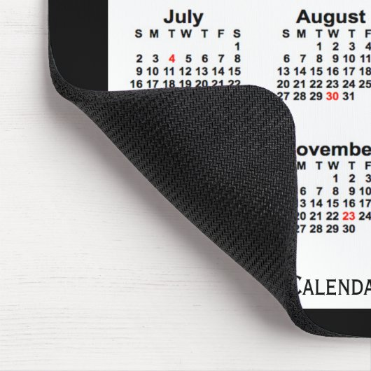 2028 Holiday Two Tone Black Calendar von Janz Mousepad (Ecke)