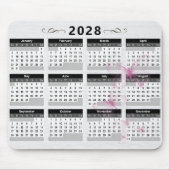 2028 Kalender Schmetterlinge auf Holz Mousepad (Vorne)