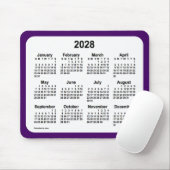 2028 Lila und weißer Kalender von Janz Two Tone Mousepad (Mit Mouse)