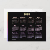 2028 Neon Ipanema Mini Kalender von Janz Postkarte (Vorne/Hinten)