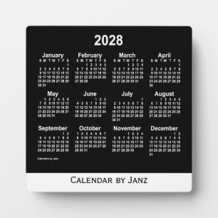 2028 Neon White Desk Calendar von Janz Fotoplatte