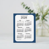 2028 Police Box Blue 6 Month Mini Kalender von Jan Postkarte (Stehend Vorderseite)