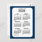 2028 Police Box Blue 6 Month Mini Kalender von Jan Postkarte (Vorne/Hinten)
