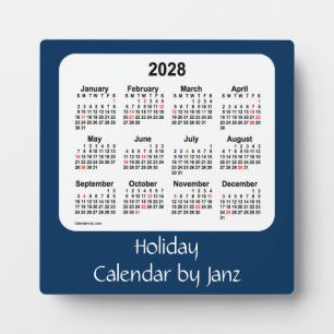2028 Police Box Blue Holiday Calendar von Janz Fotoplatte