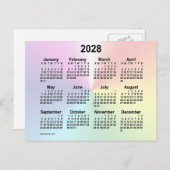 2028 Rainbow Cloud Mini Calendar von Janz Postkarte (Vorne/Hinten)