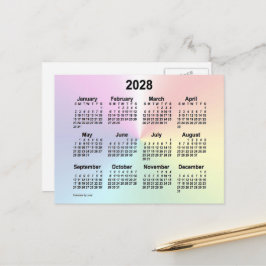 2028 Rainbow Cloud Mini Calendar von Janz Postkarte