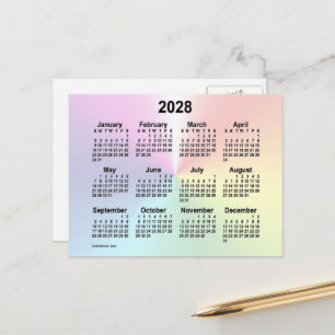 2028 Rainbow Cloud Mini Kalender von Janz Postkarte