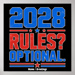 2028 Regeln Optional Lustiger Politischer Humor Wa Poster