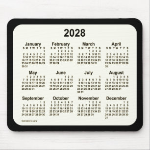 2028 Sepia zum Schwarzen Kalender von Janz Two Ton Mousepad