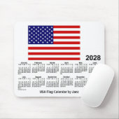 2028 USA Flaggenkalender von Janz Mouse Pad Mousepad (Mit Mouse)