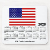2028 USA Flaggenkalender von Janz Mouse Pad Mousepad (Vorne)