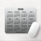 2028 Verblasster weißer Kalender von Janz Mouse Pa Mousepad (Mit Mouse)
