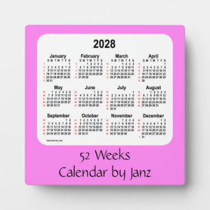 2028 Violet 52 Weeks Calendar by Janz Fotoplatte