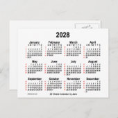 2028 Weißer 52-Wochen-Kalender von Janz Postkarte (Vorne/Hinten)