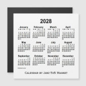 2028 Weißkalender von Janz 5x5 Magnet (Vorne/Hinten)