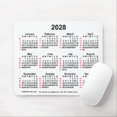 2028 White 52 Weeks ISO Calendar by Janz Mousepad (Mit Mouse)