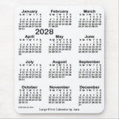2028 White Large Print Calendar von Janz Mousepad (Vorne)