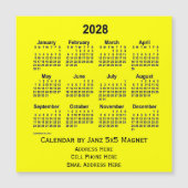 2028 Yellow Business Calendar von Janz Magnetkarte (Vorderseite)