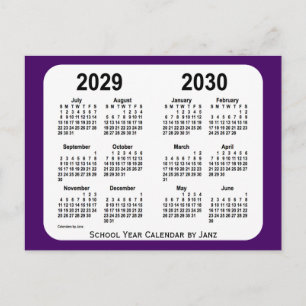 2029-2030 Lila Schuljahr in Mini von Janz Postkarte