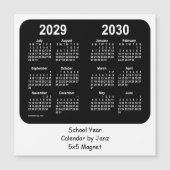 2029-2030 Schwarz-Weiß-Schulkalender von Janz Magnetkarte (Vorderseite)