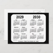2029-2030 Schwarz-Weiß-Schulkalender von Janz Postkarte (Vorne/Hinten)