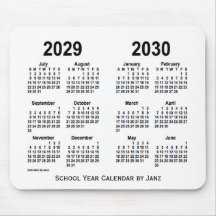 2029-2030 Weißer Schulkalender von Janz
