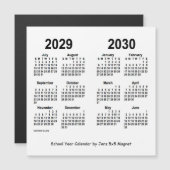 2029-2030 Weißes Schuljahr - Kalender von Janz Magnetkarte (Vorne/Hinten)