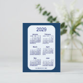 2029 Alice Blue 6 Month Mini Kalender von Janz Postkarte (Stehend Vorderseite)