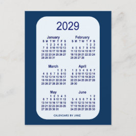2029 Alice Blue 6 Month Mini Kalender von Janz Postkarte
