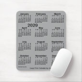 2029 Battleship Gray Large Print Calendar von Janz Mousepad (Mit Mouse)