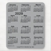 2029 Battleship Gray Large Print Calendar von Janz Mousepad (Vorne)