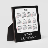 2029 Black 52 Weeks Calendar von Janz Fotoplatte (Vorderseite)