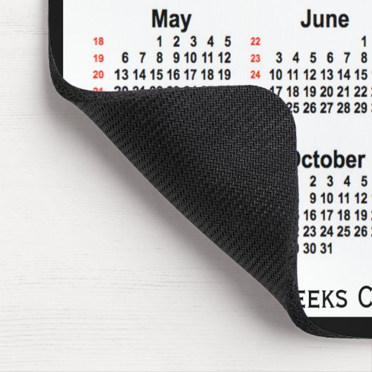 2029 Black Two Tone 52 Weeks Calendar von Janz Mousepad (Ecke)