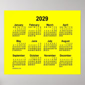 2029 Gelber Kalender von Janz Print Poster (Vorne)