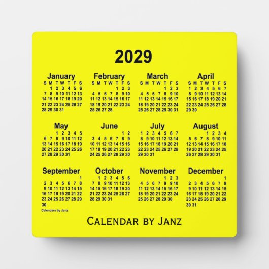 2029 Gelber Schreibtisch Kalender von Janz Fotoplatte (Vorderseite)