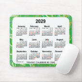 2029 Green Holiday Art Kalender von Janz Mouse Pad Mousepad (Mit Mouse)