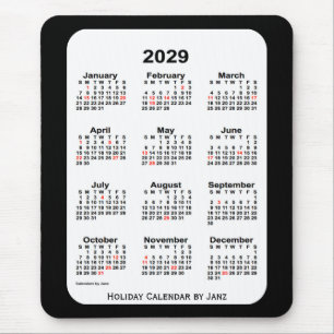 2029 Holiday Two Tone Black Calendar von Janz Mousepad