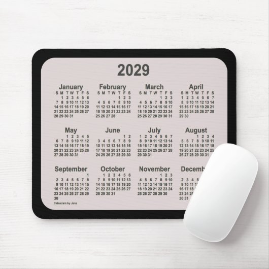 2029 La Boca auf schwarzen Kalender von Janz Two T Mousepad (Mit Mouse)