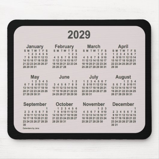 2029 La Boca auf schwarzen Kalender von Janz Two T Mousepad (Vorne)