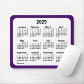 2029 Lila und weißer Kalender von Janz Two Tone Mousepad (Mit Mouse)