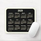 2029 Neon Sepia Kalender von Janz Two Tone Mousepad (Mit Mouse)
