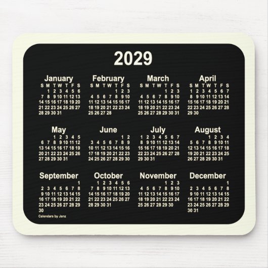 2029 Neon Sepia Kalender von Janz Two Tone Mousepad (Vorne)