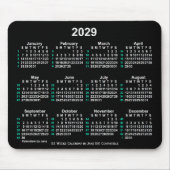 2029 Neon White 52 Weeks ISO Kalender von Janz Mousepad (Vorne)